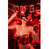 Ensemble 2 pièces noir et rouge avec corset sans bretelles imprimé et string - Mapalé