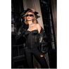 Corset bustier en dentelle noire avec fermeture devant et laçage dos - Mapalé