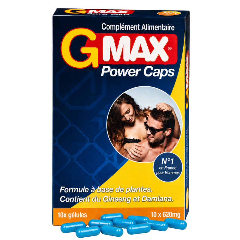 G-MAX Power Caps Boite de 10 gélules – Vitalité  Bien-Être Masculin Complément alimentaire