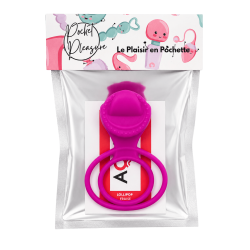 Anneau vibrant 1 seul mode de vibration très extensible rose Pocket Pleasure  1 dosette de lubrifiant