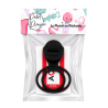Anneau vibrant 1 seul mode de vibration très extensible noir Pocket Pleasure  1 dosette de lubrifiant