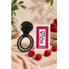 Anneau vibrant 1 seul mode de vibration très extensible noir Pocket Pleasure  1 dosette de lubrifiant