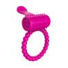 Anneau rose vibrant silicone avec langue picot Pocket Pleasure  1 dosette de lubrifiant