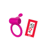 Anneau rose vibrant silicone avec langue picot Pocket Pleasure  1 dosette de lubrifiant