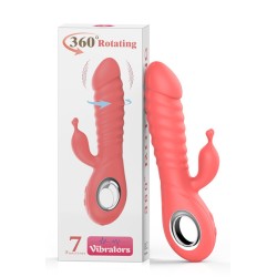 Vibromasseur rabbit rotatif 7 vibrations USB 