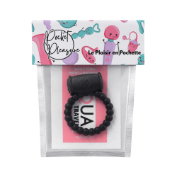 Cockring Vibrant Perlé Noir  1 dosette de lubrifiant — Pocket Pleasure