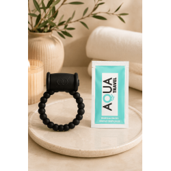 Cockring Vibrant Perlé Noir  1 dosette de lubrifiant — Pocket Pleasure