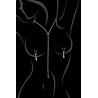 bijoux de corps, pinces de seins goutte et tour de cou chainette