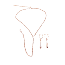 bijoux de corps, pinces de seins goutte et tour de cou chainette