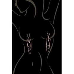 Bijoux de seins avec 3 chainettes doré rose et une perle