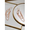Bijoux de seins avec 3 chainettes doré rose et une perle