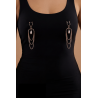 Bijoux de seins avec 3 chainettes doré rose et une perle