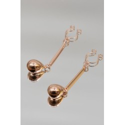 Bijou pince téton, forme perle doré rose