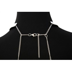 Bijou Tour de cou avec chaines de corps argenté