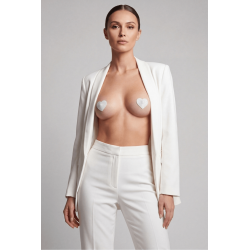 Nipple Métal blanc Cache tétons cœur