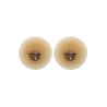 Paire de cache-tétons ornés d’un piercing barre en demi-anneau avec strass, pour peau claire. 