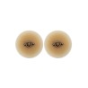 Paire de cache-tétons piercing barre coeur faux diamant peau claire 