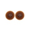 Paire de cache-tétons piercing barre coeur faux diamant peau foncée 