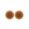 Paire de cache-tétons piercing barre coeur faux diamant peau métisse 