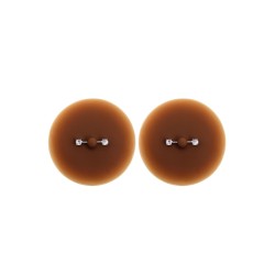Paire de cache-tétons piercing barre faux diamant peau foncée 