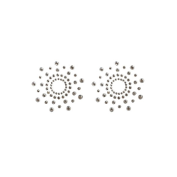 Paire de cache tétons adhésifs strass blanc 