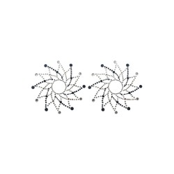 Paire de cache tétons adhésifs strass noir et blanc 