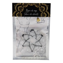 Paire de cache tétons adhésifs strass noir et blanc 