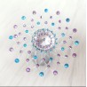 Paire de cache tétons adhésifs strass bleu et violet