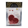 Paire de cache tétons adhésifs coeur pailleté rouge 