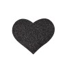 Paire de cache tétons adhésifs coeur pailleté noir