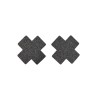 Paire de cache tétons adhésifs croix pailletée noir 