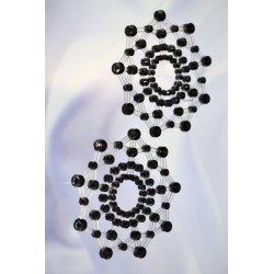 Paire de cache tétons adhésifs strass noir 