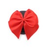 Paire de cache tétons adhésifs noir avec nœud papillon rouge