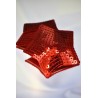 Paire de cache tétons adhésifs étoile pailletée sequin rouge