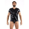 T-Shirt noir Black Desire en simili cuir 