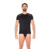 T-shirt noir rayé opaque et transparent 