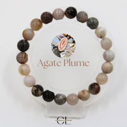 Bracelet en pierres naturelles Agate Plume AB 8mm