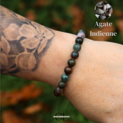 Bracelet en pierre naturelle Agate Indienne AB 8mm