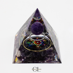 Orgonite pyramide Amethyste Métatron