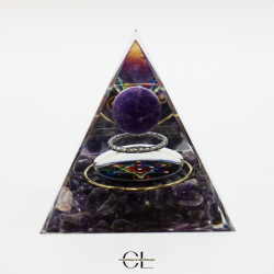 Orgonite pyramide Amethyste Métatron