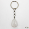 Porte-clefs en pierre naturelle Cristal de Roche A 30mm en forme de goutte