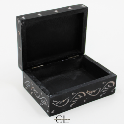 Boîte à bijoux en pierre Saponite rectangle Fleur de Vie 10cm