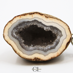 Porte-clefs avec pierre naturelle Géode Agate brute 3cm