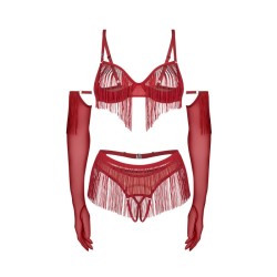 Rossay ensemble ouvert 4 pièces - Rouge