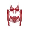 Rossay ensemble ouvert 4 pièces - Rouge