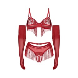 Rossay ensemble ouvert 4 pièces - Rouge