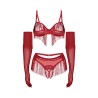 Rossay ensemble ouvert 4 pièces - Rouge