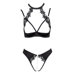 Soutien-gorge balconnet  string ouvert avec chaîne amovible - Cottelli