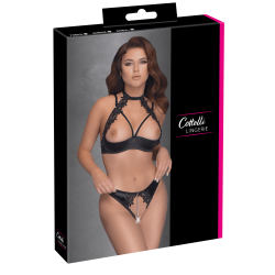 Soutien-gorge balconnet  string ouvert avec chaîne amovible - Cottelli