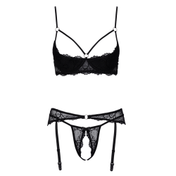 Soutien-gorge balconnet, porte-jarretelles  string ouvert - Cottelli